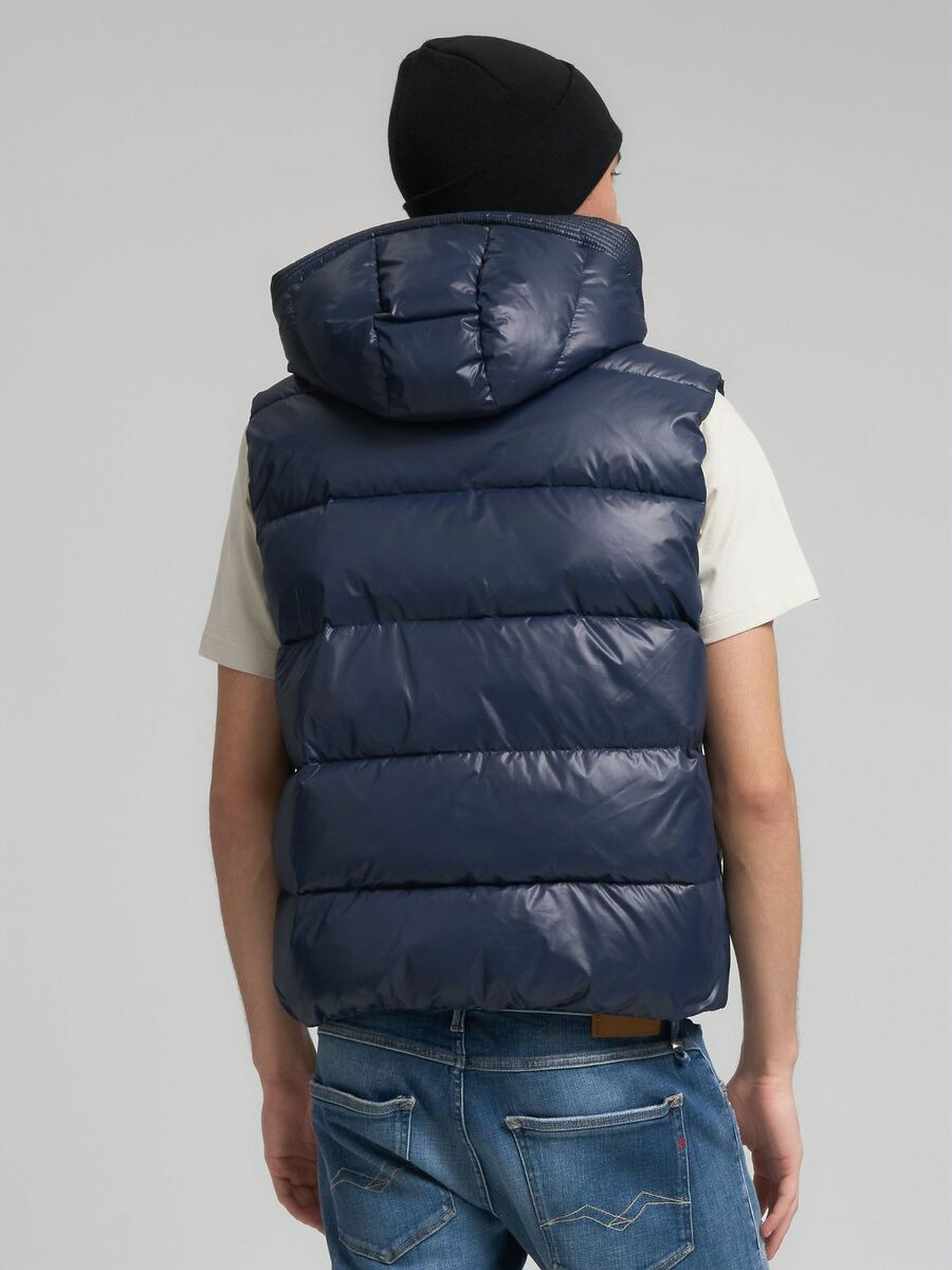 リサイクルポリキルティングフーディーベスト 詳細画像 ネイビー 3